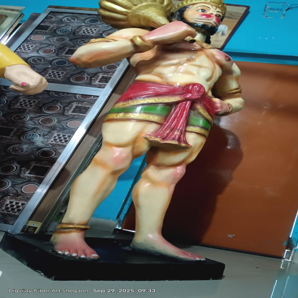 Fiber Bajrangbli Statue - Color: Multi