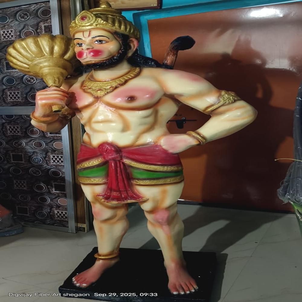 Fiber Bajrangbli Statue - Color: Multi