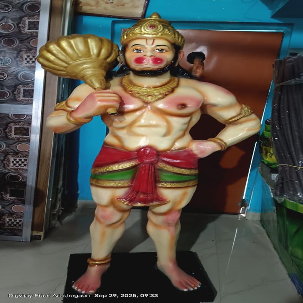 Fiber Bajrangbli Statue - Color: Multi