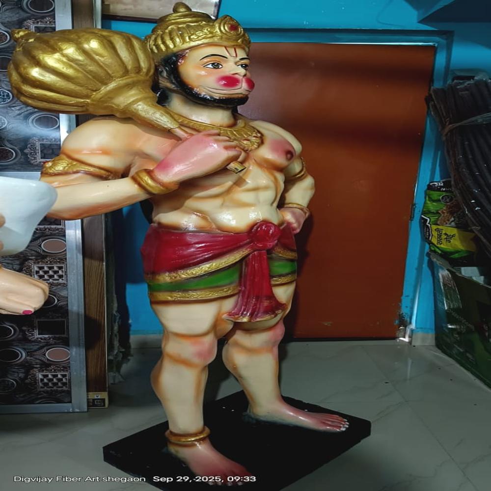 Fiber Bajrangbli Statue - Color: Multi