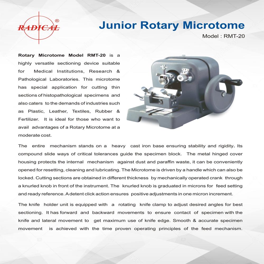 Rotary Microtome Rmt-20 (Erma Type) - Application: Research Laboratories