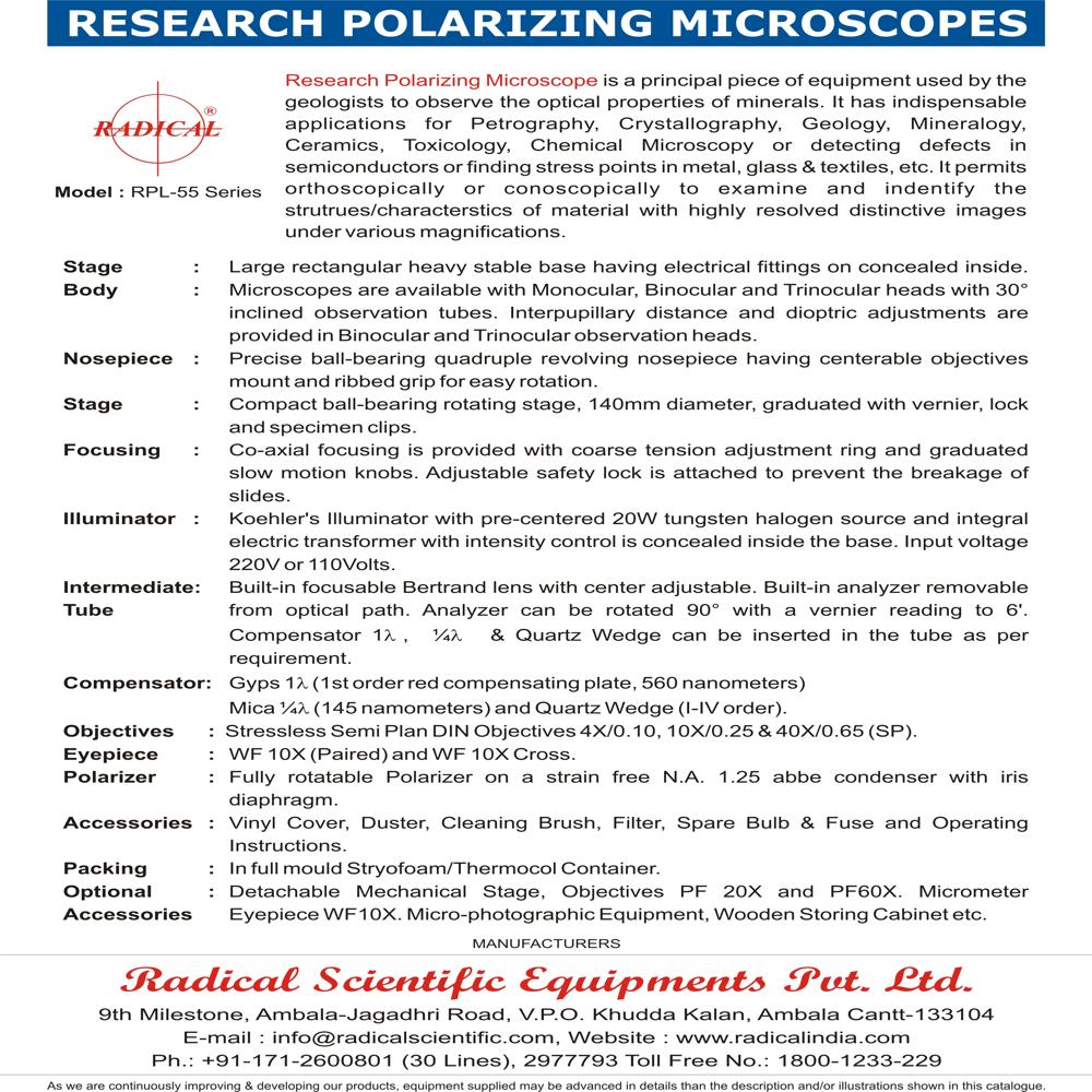 Trinocular Polarizing Microscope RPL-55T
