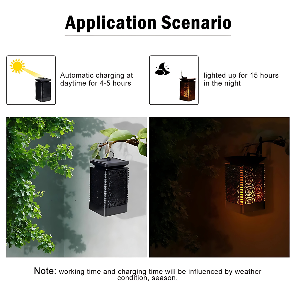 Flickering Flame LED Waterproof Solar Light