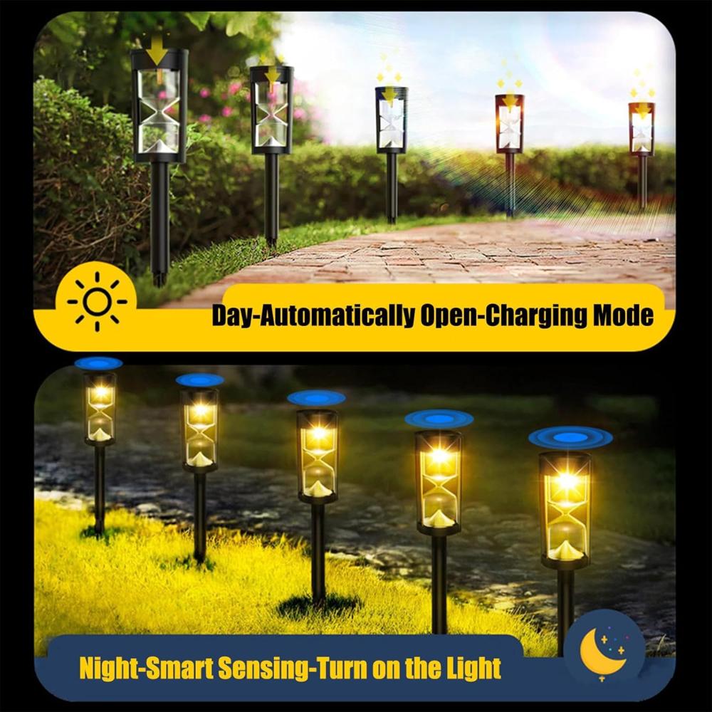 Solar Hourglass Path Light - Color: Warm Yellow