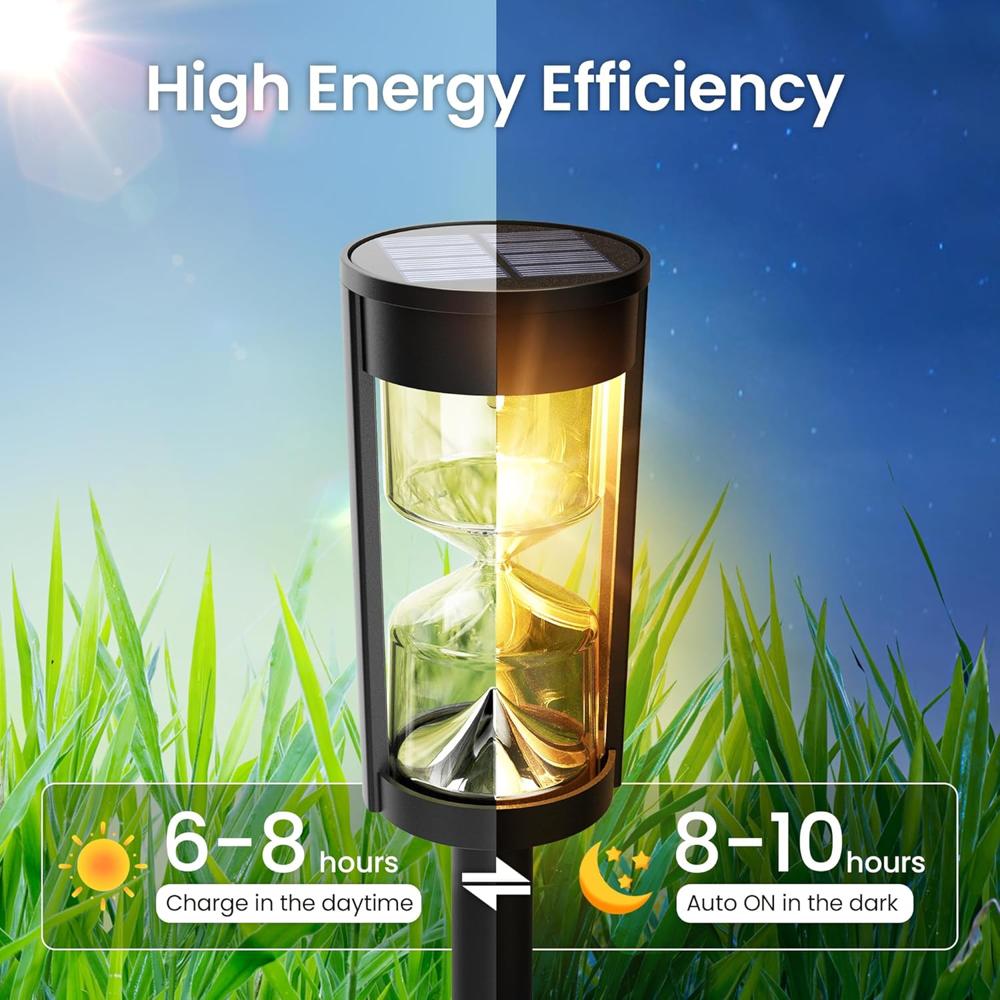 Solar Hourglass Path Light - Color: Warm Yellow