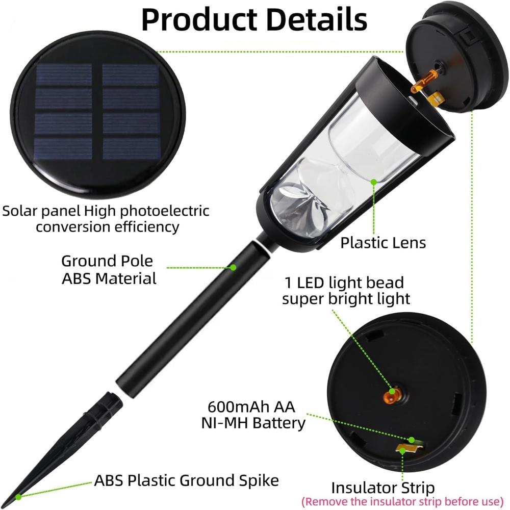 Solar Hourglass Path Light - Color: Warm Yellow