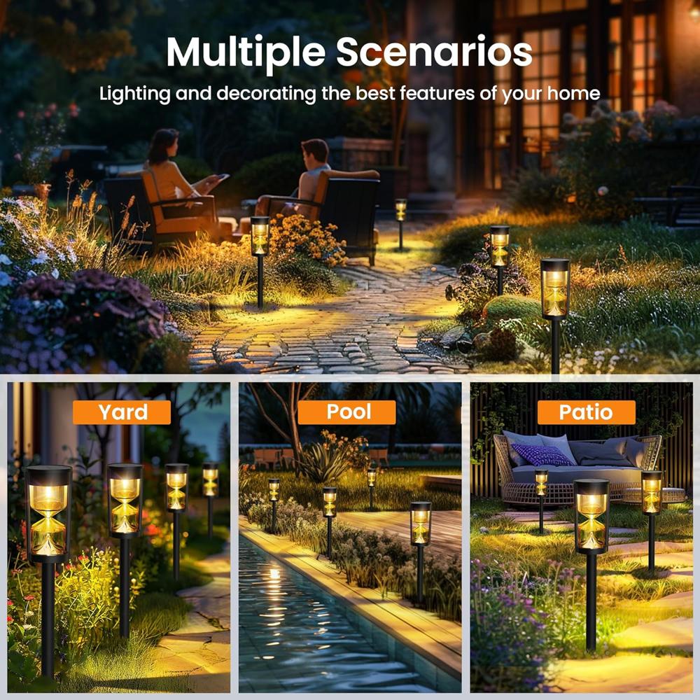 Solar Hourglass Path Light - Color: Warm Yellow