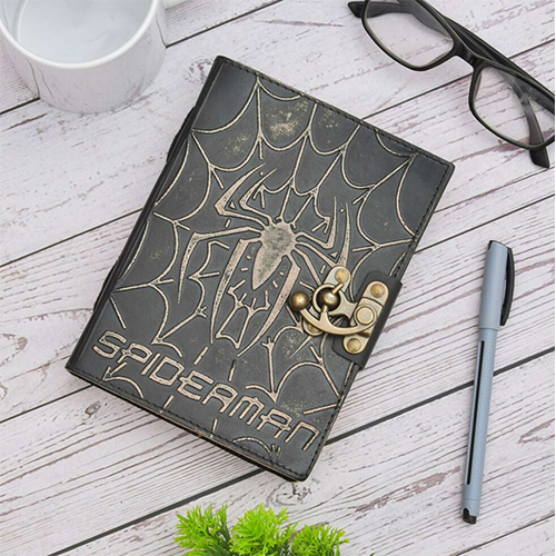 Spider Men Leather Diary - Color: Grey