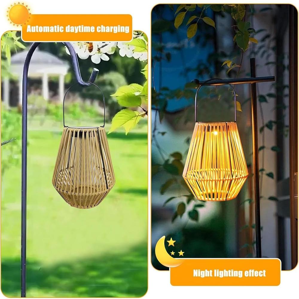 Solar Rattan Bamboo Lamp