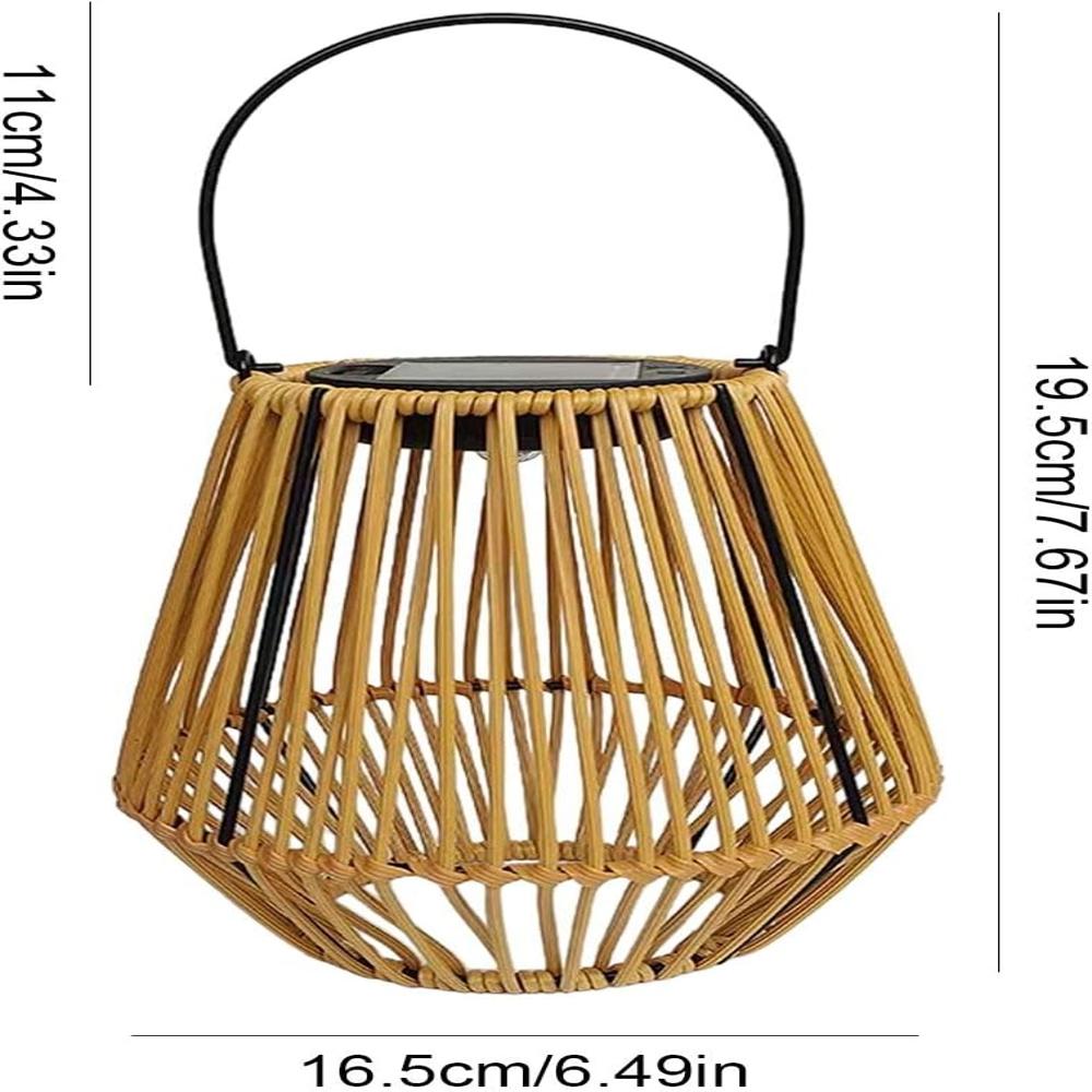 Solar Rattan Bamboo Lamp