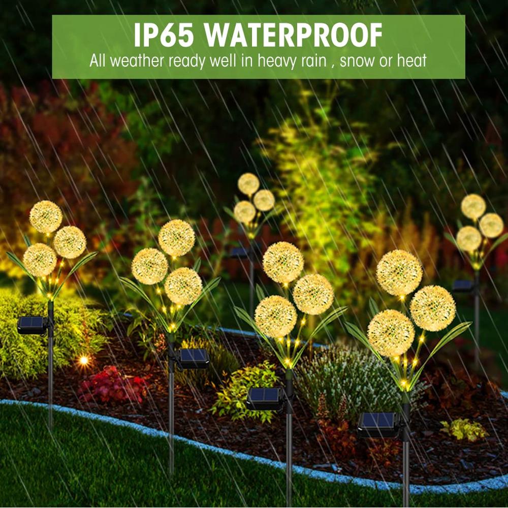 3 Head RGB Dandelion Flower Solar Garden Light