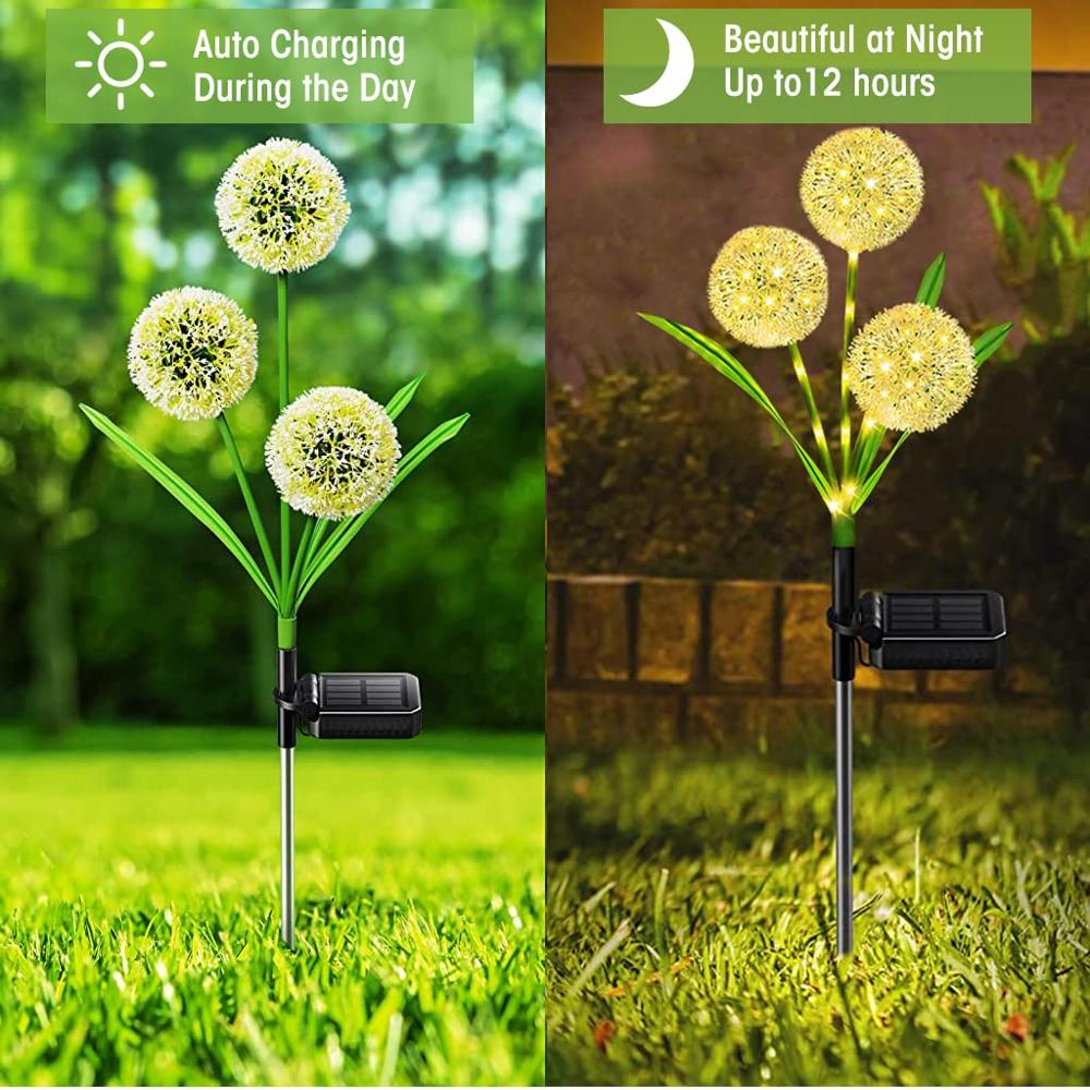 3 Head RGB Dandelion Flower Solar Garden Light