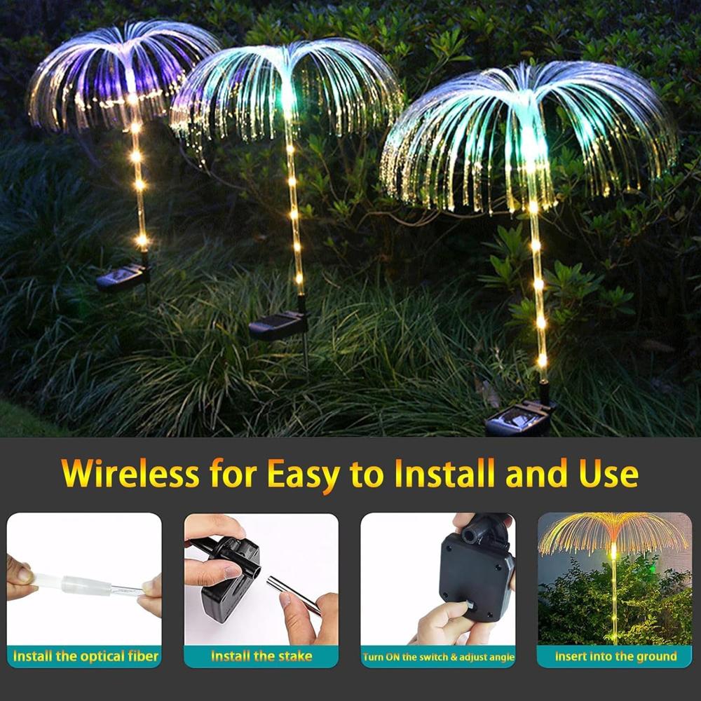 Solar Fiber Optic Jellyfish Light