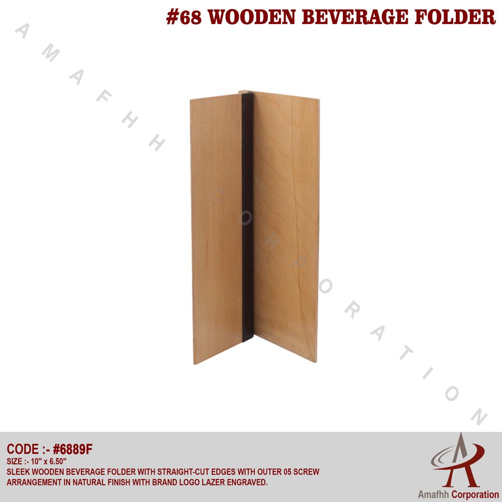 Wooden Beverage Folder - Size: 10"x6.50"