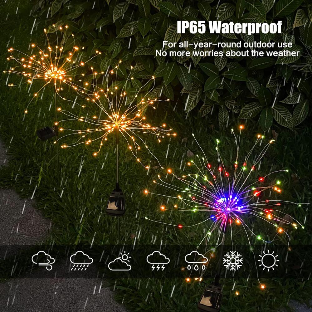 Solar Fireworks Light 120 LED Dazzling Outdoor Display