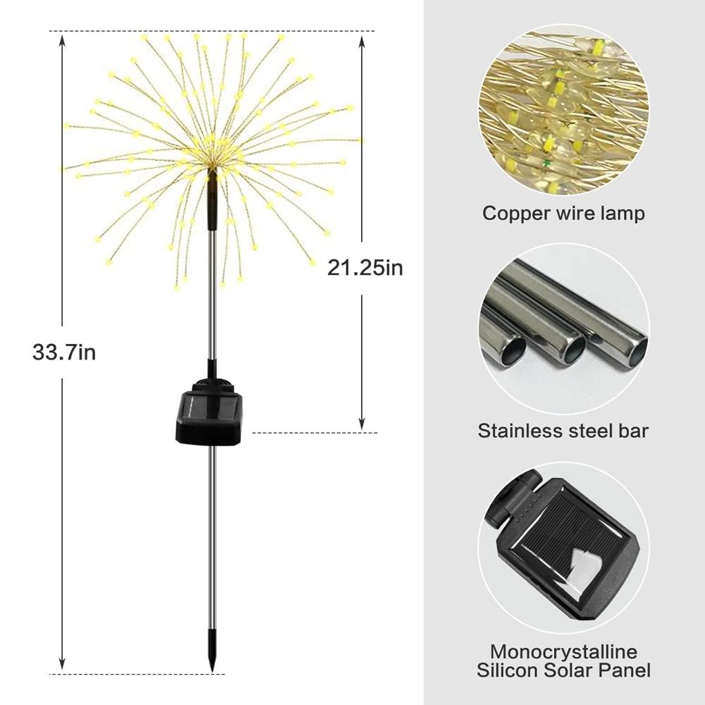 Solar Fireworks Light 120 LED Dazzling Outdoor Display