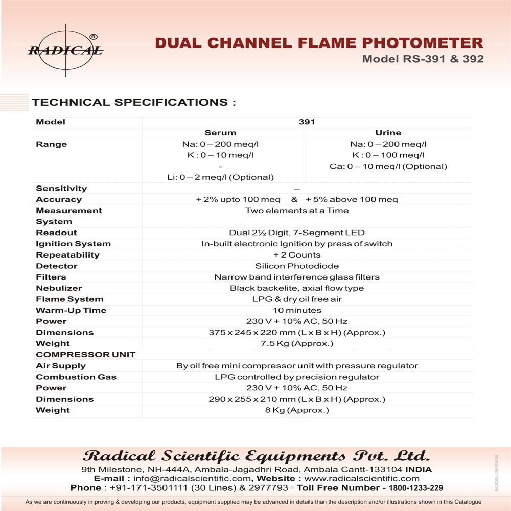 Dual Channel Flame Photometer RS-391
