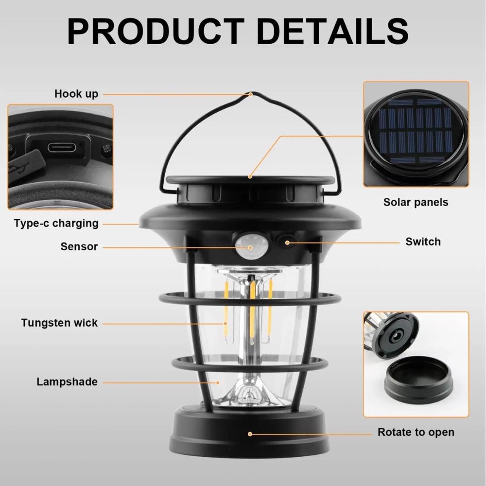 Solar Camping Lantern Garden Light