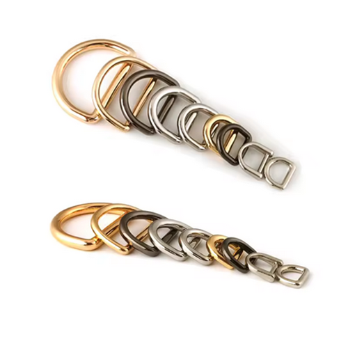 DIY Metal Bag Accessories D-Ring Buckle Suitable for Bag Straps, Webbing, and Belts Seamless Metal D-Ring Buckle