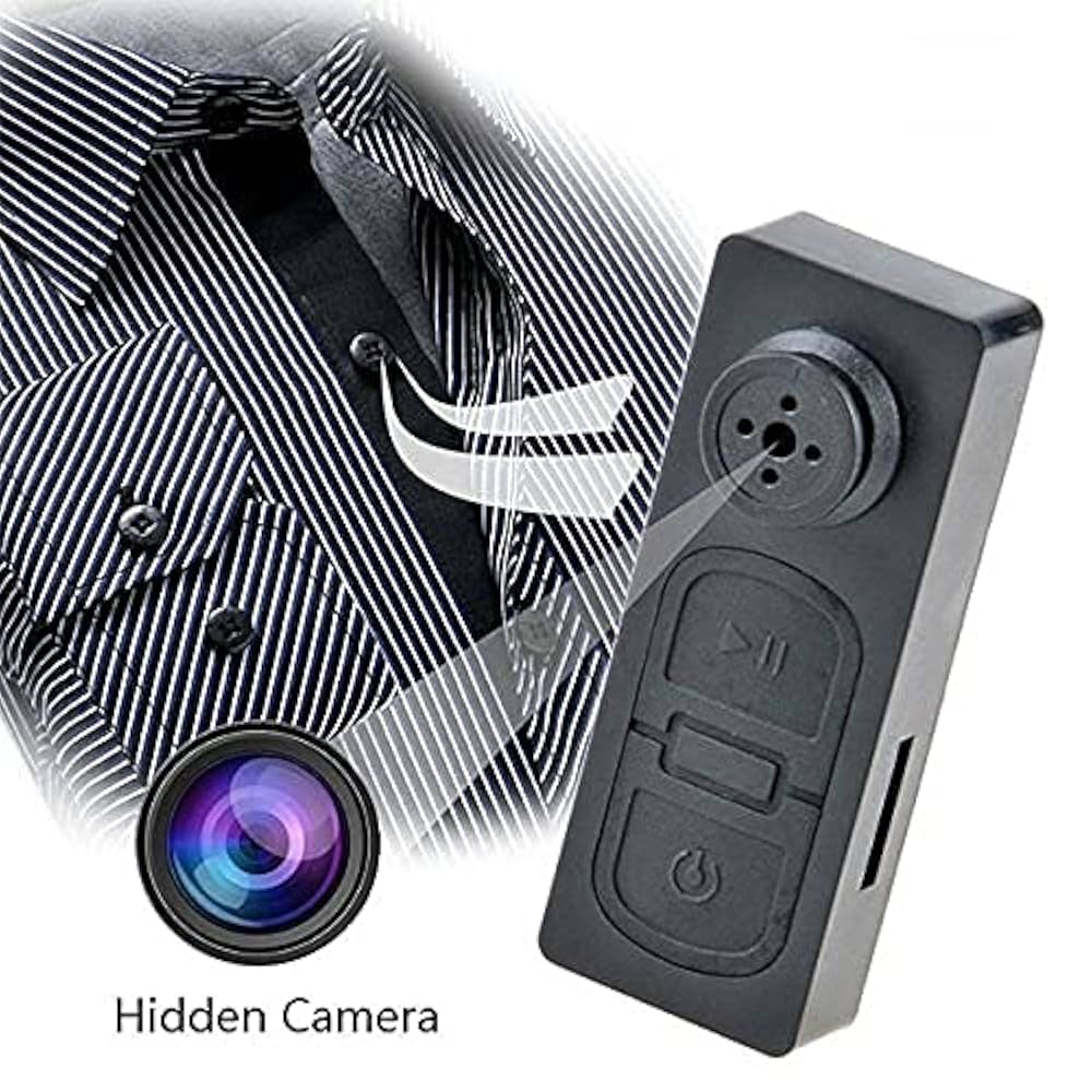 Spy Button Camera - Color: Black