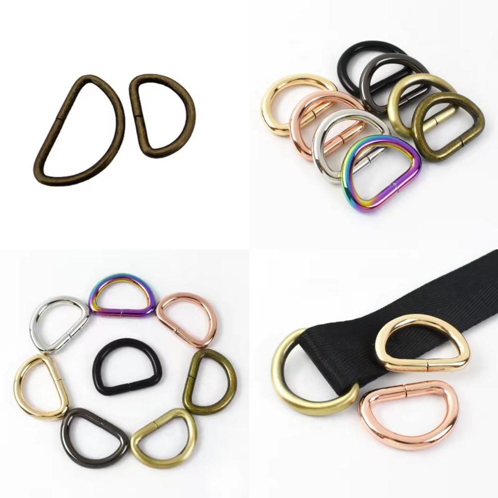Garment Luggage Sewing Handmade Accessories DIY Leather Craft Bag Purse D Rings Alloy Clasp D Ring Buckle