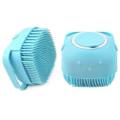 Silicone Bath Brush With Liquid Soap Dispenser - Color: Blue