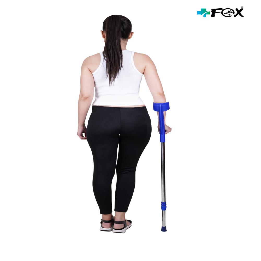 Walking Stick With Elbow Support - Color: Silver