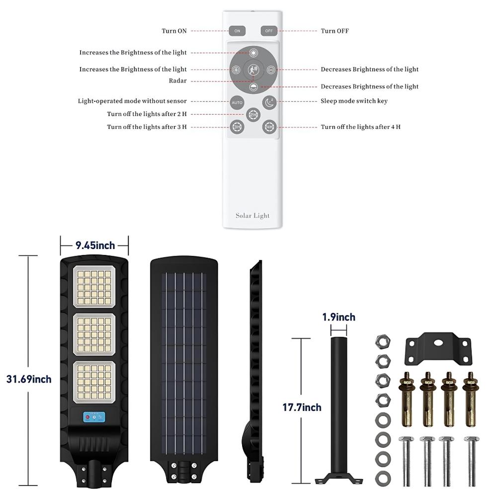 300W All-in-One Solar Street Light with Remote