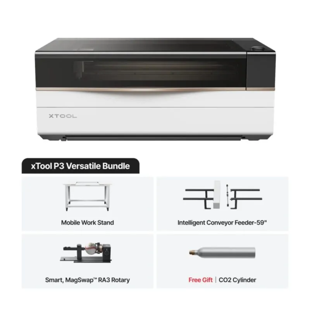 xTool P3 80W Flagship CO2 Laser Cutter with Intelligent Automation P3 Versatile Bundle