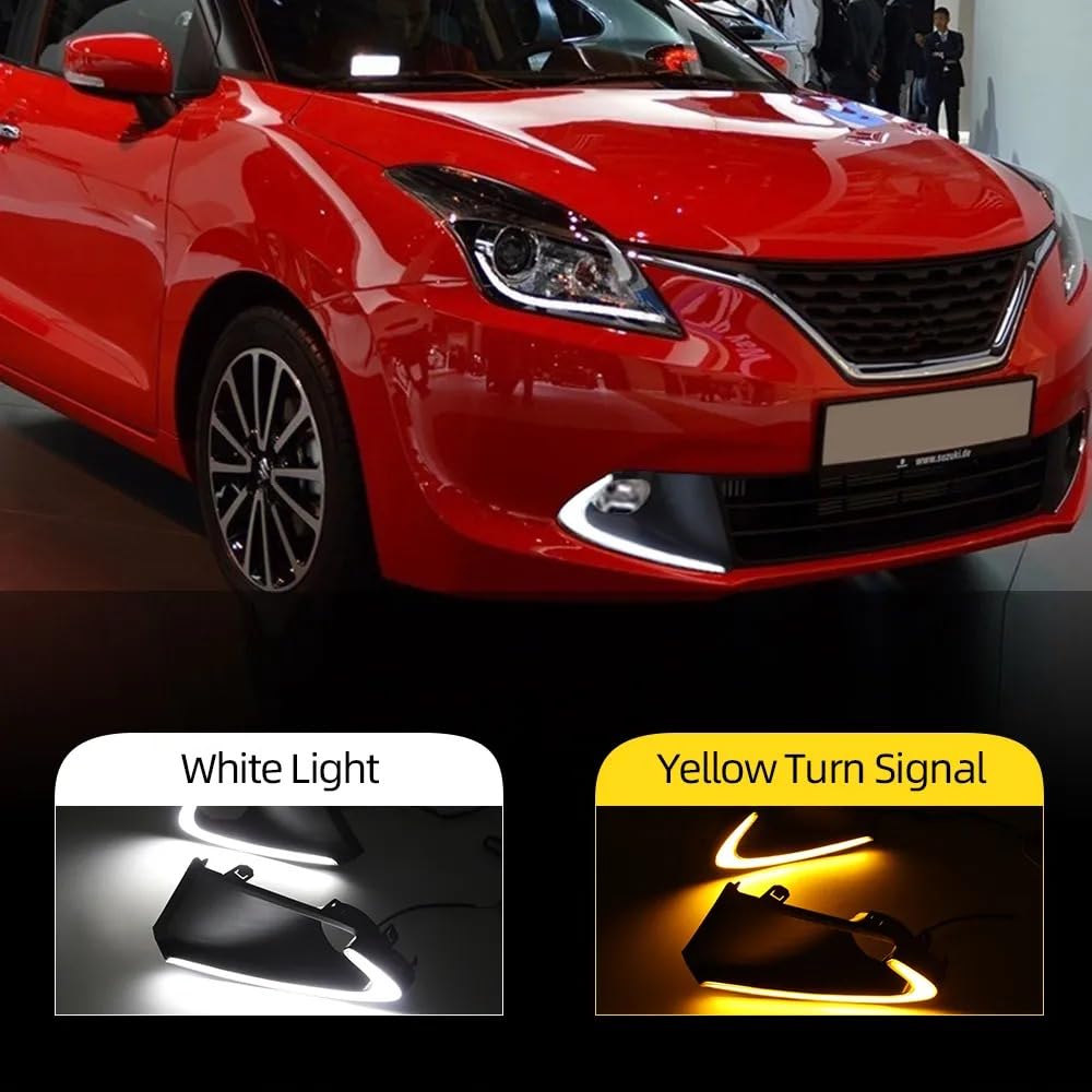 K D Drl Day Time Running Light Compatible for Baleno with Turn Signal Imported (Neon Type) Complete Wiring Upto 2018 Model