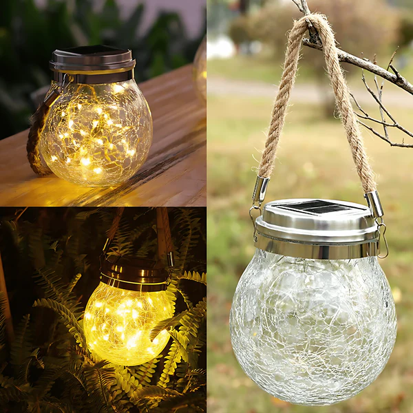 Solar Hanging Wishing Bottle Large Light