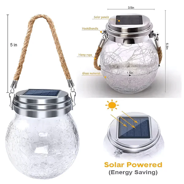 Solar Hanging Wishing Bottle Large Light