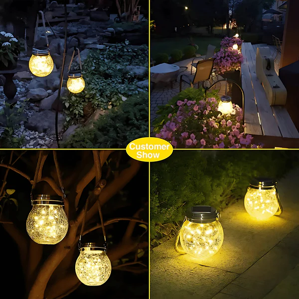 Solar Hanging Wishing Bottle Large Light