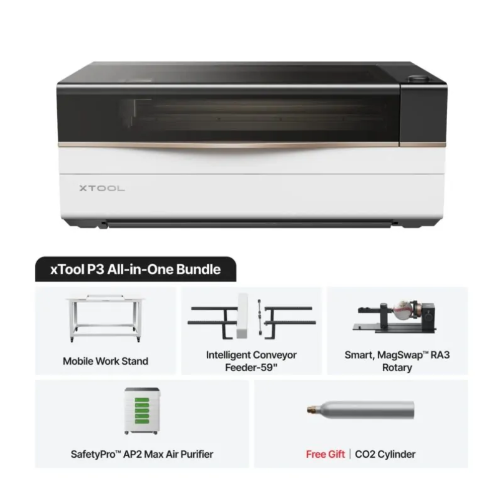 xTool P3 80W Flagship CO2 Laser Cutter with Intelligent Automation P3 All In One Bundle