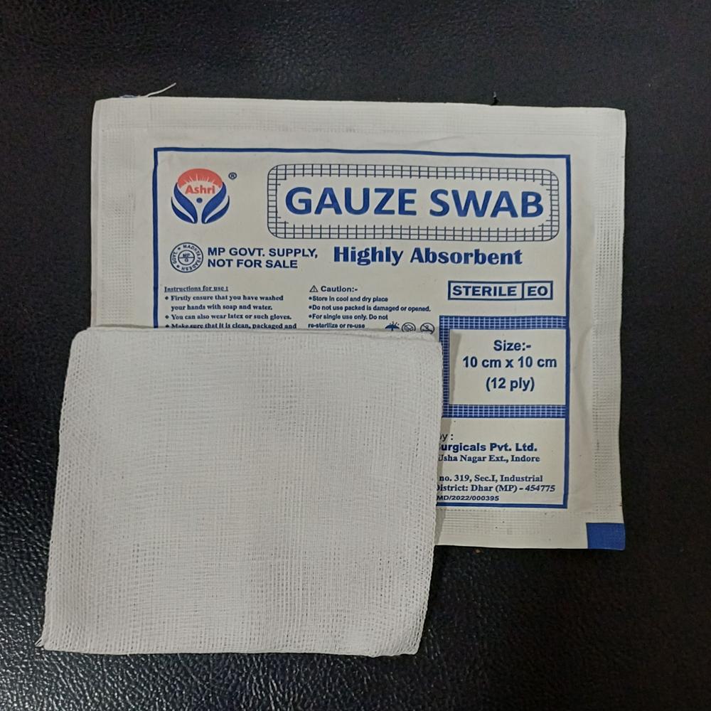 Gauze Swab - 100% Cotton, White, Disposable | Medical Grade, Soft Texture, High Absorbency, Ideal For Wound Care And Dressing