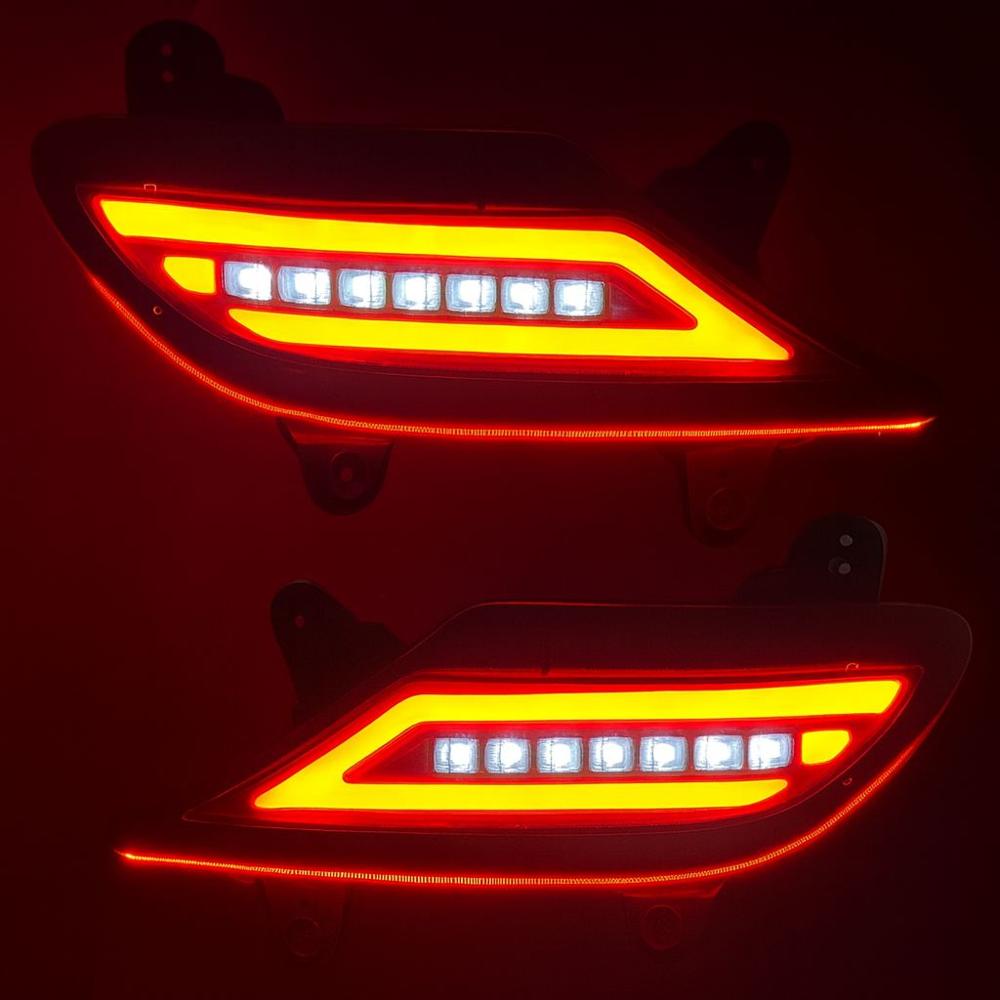 K D LED Bumper Reflector Lights for Hyundai CRETA 2020-2024 / ALCAZAR 2021-2023, Left & Right Side