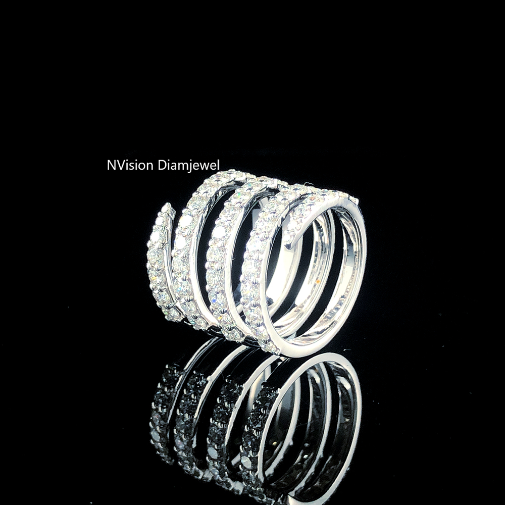 Endless Spark Multi-Row Natural Diamond Wrap Ring