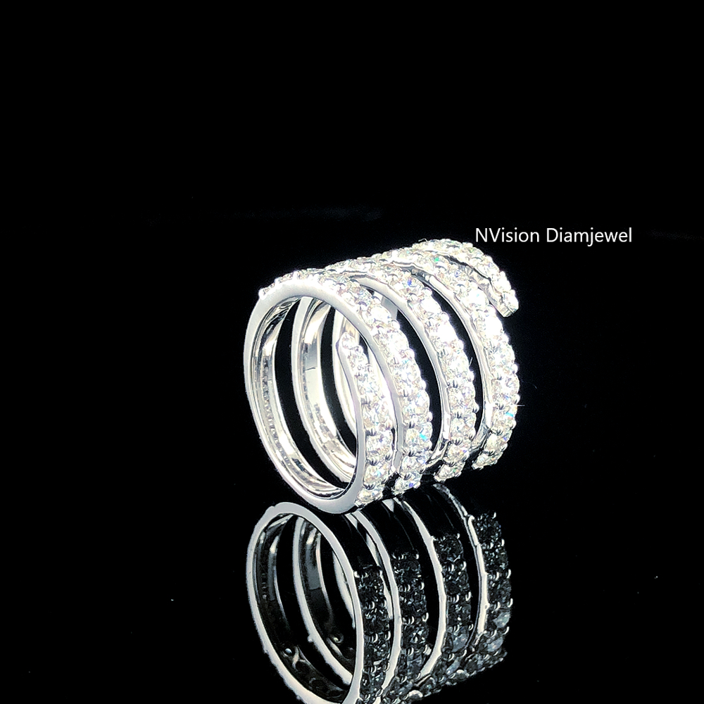 Endless Spark Multi-Row Natural Diamond Wrap Ring