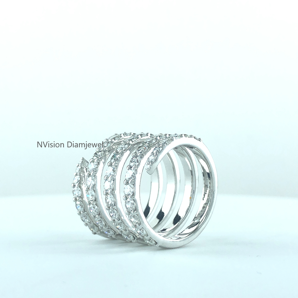 Endless Spark Multi-Row Natural Diamond Wrap Ring