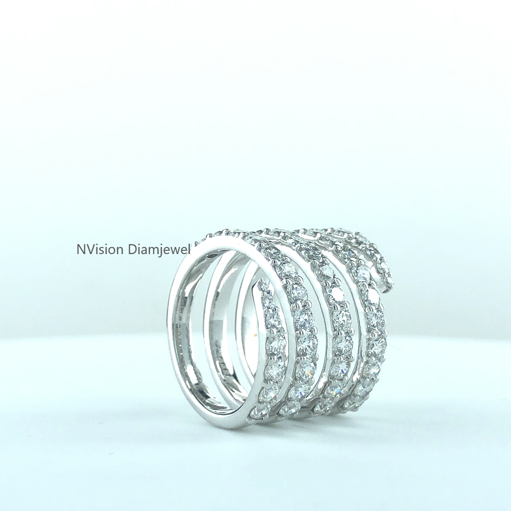 Endless Spark Multi-Row Natural Diamond Wrap Ring