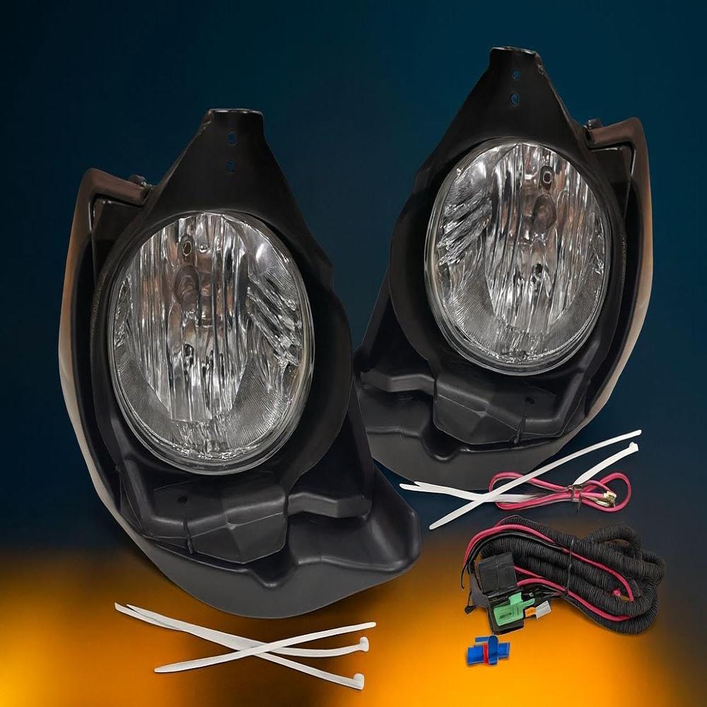 K D Fog Lamp Set for Fortuner 2004-2011 Complete Kit with Covers & Wiring Black