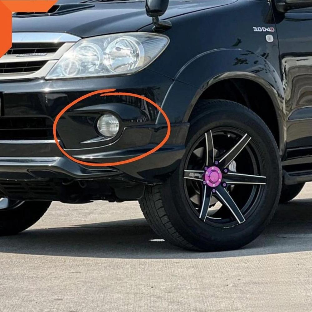 K D Fog Lamp Set for Fortuner 2004-2011 Complete Kit with Covers & Wiring Black
