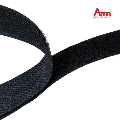 30% Nylon 70% Polyster Hook And Loop Tapes - Color: Black