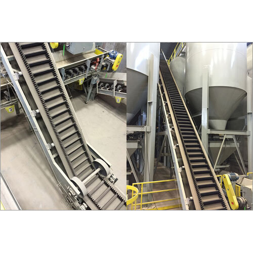 High Angle Cleated Conveyor - Material: Ms