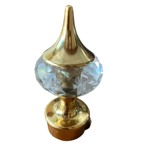 Antique Brass Glass Curtain Rod Finial - Color: Golden