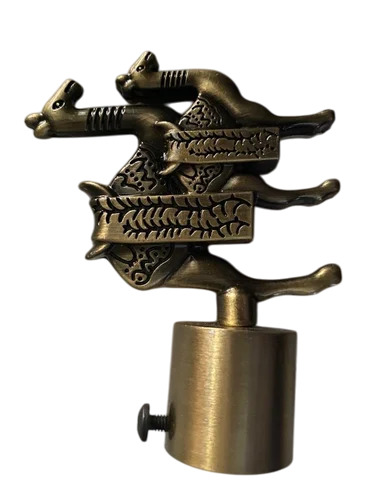 4 Inch Brass Camel Shape Curtain Finial - Color: Yellowish Brown