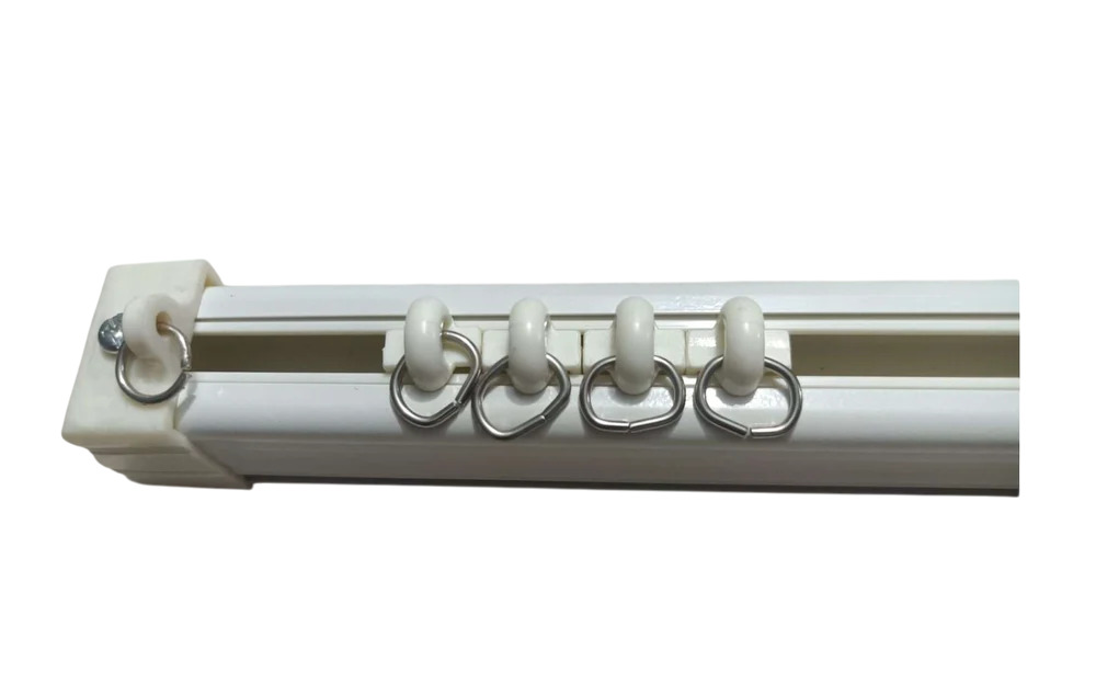 Jumbo Silent Curtain Track - Color: White