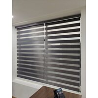 Zebra Roller Blind - Polyester Material, Vertical Pattern, Brown Color | Anti-uv Protection, Adjustable Light Control, Easy Installation