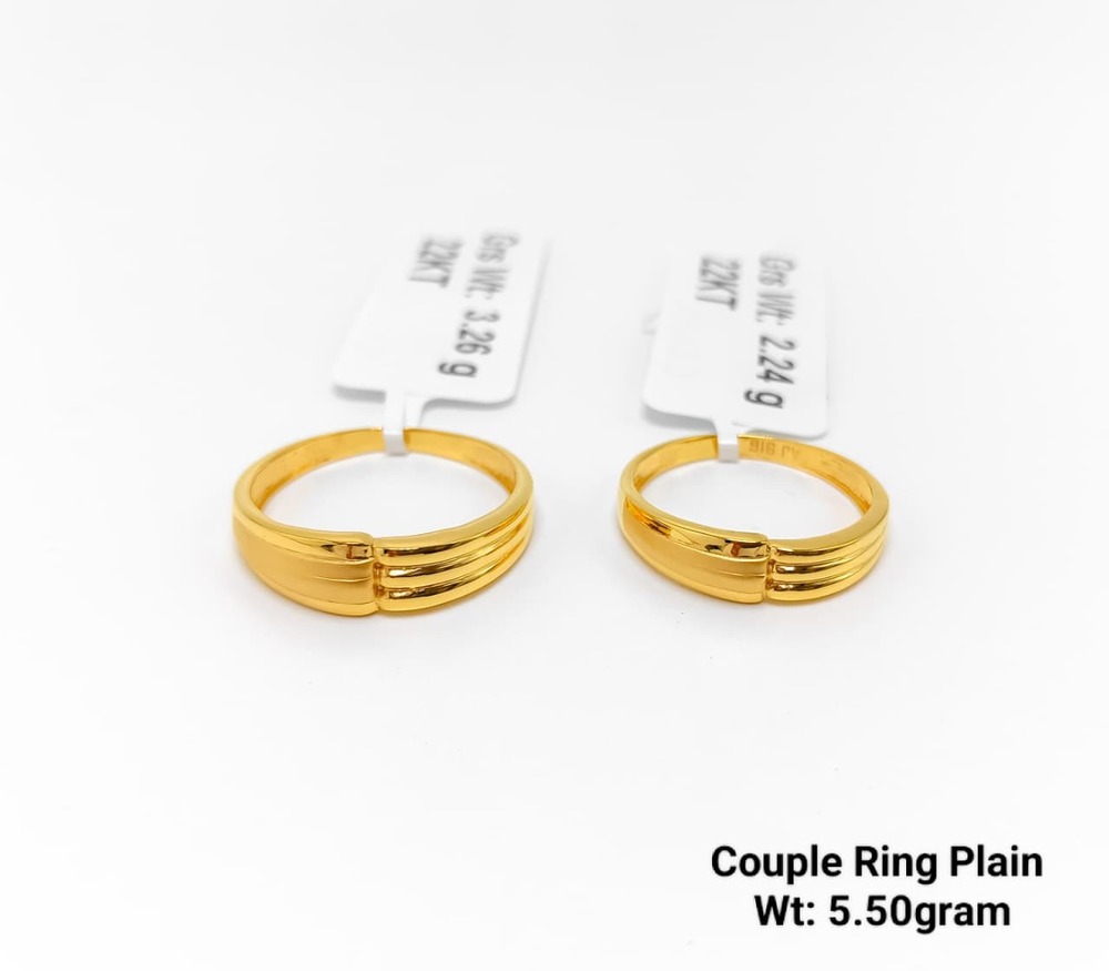 92% New Design Gold Couple Ring Plain