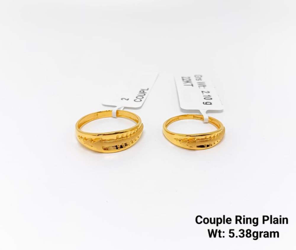 92% New Design Gold Couple Ring Plain